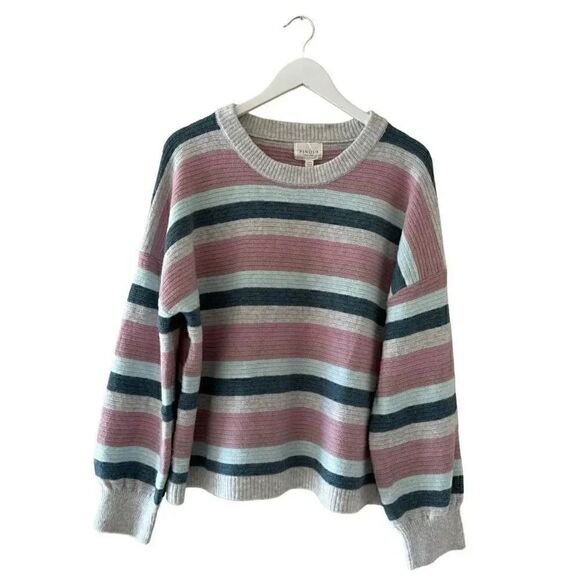 Pinque Multicolor Grey Mauve Combo Crewneck Long Sleeves Pullover SZ XXL # 1868 - Picture 1 of 13